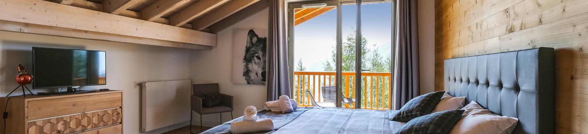 Skiverleih Résidence Terresens Le Hameau de Barthélémy - La Rosière - Schlafzimmer