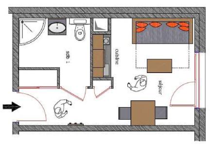 Alquiler al esquí Estudio para 2 personas - Le Roc Noir - La Rosière - Plano