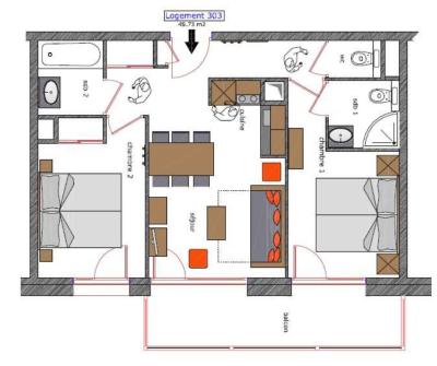 Location au ski appartement 3 pièces 5 personnes PMR - Le Roc Noir - La Rosière - Plan