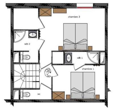 Skiverleih Duplex Wohnung 3 Zimmer Kabine 8 Personnen (405) - Le Roc Noir - La Rosière - Plan