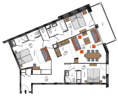 Location au ski Appartement 4 pièces 10 personnes - Le Roc Noir - La Rosière - Plan