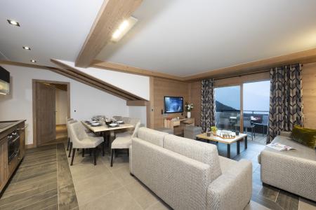 Rent in ski resort 4 room apartment 8 people - Résidence Alpen Lodge - La Rosière - Living room