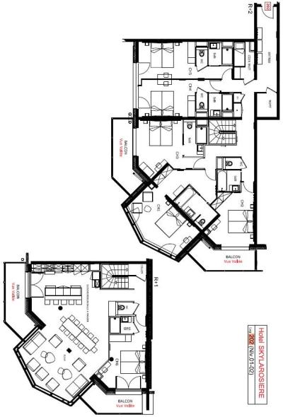 Alquiler al esquí Apartamento cabina 3 piezas para 10 personas (201) - Résidence Hôtelière Sky - La Rosière