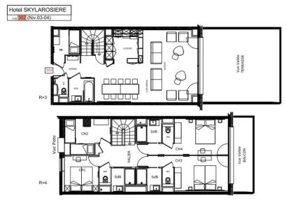 Location au ski Appartement duplex 3 pièces cabine 12 personnes (302) - Résidence Hôtelière Sky - La Rosière - Plan