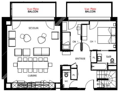 Location au ski Appartement duplex 7 pièces 16 personnes (509) - Résidence Hôtelière Sky - La Rosière - Plan