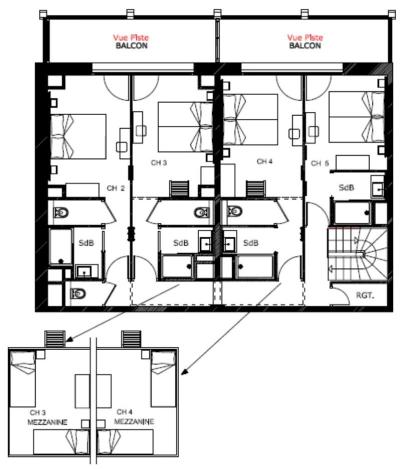 Skiverleih 7 Zimmer Maisonettewohnung für 16 Personen (509) - Résidence Hôtelière Sky - La Rosière - Plan