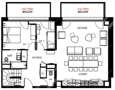 Wynajem na narty Apartament duplex 6 pokojowy 14 osób (508) - Résidence Hôtelière Sky - La Rosière - Plan