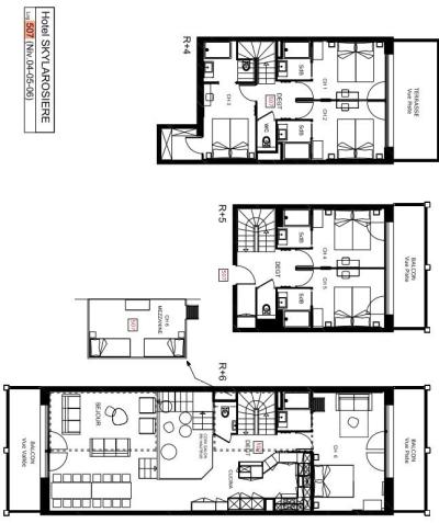 Skiverleih Triplex Wohnung 7 Zimmer 16 Personen (507) - Résidence Hôtelière Sky - La Rosière - Plan