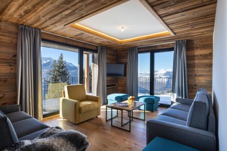 Ski verhuur Appartement duplex 4 kabine kamers 12 personen (1) - Résidence l'Orée du Bois - La Rosière - Woonkamer