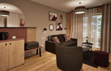 Skiverleih Résidence Prestige L'Ecrin Blanc - La Rosière - Wohnzimmer