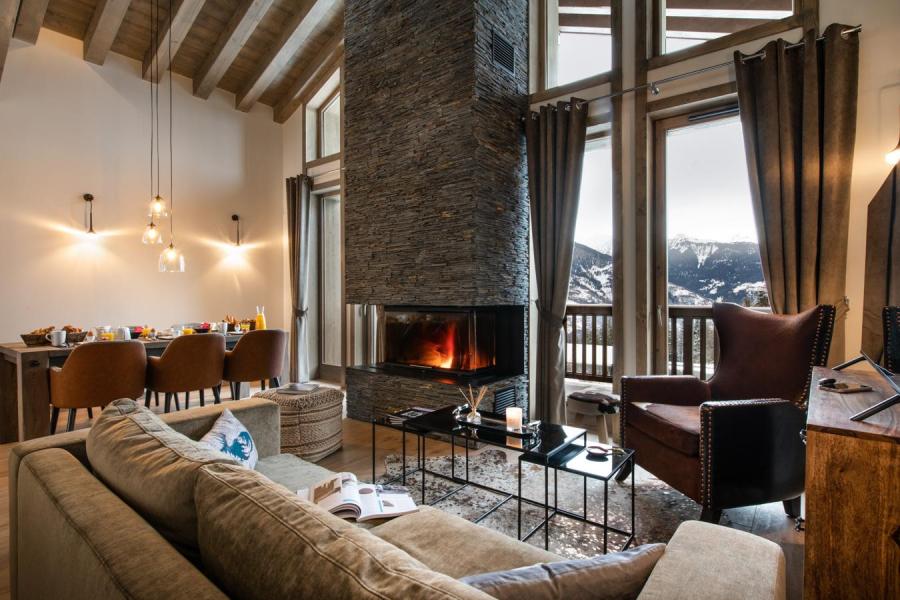 Ski verhuur Chalet 5 kamers 10 personen (YL2) - Yellowstone Lodge - La Tania - Woonkamer