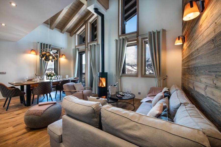 Ski verhuur Chalet 5 kamers 10 personen (YL4) - Yellowstone Lodge - La Tania - Woonkamer