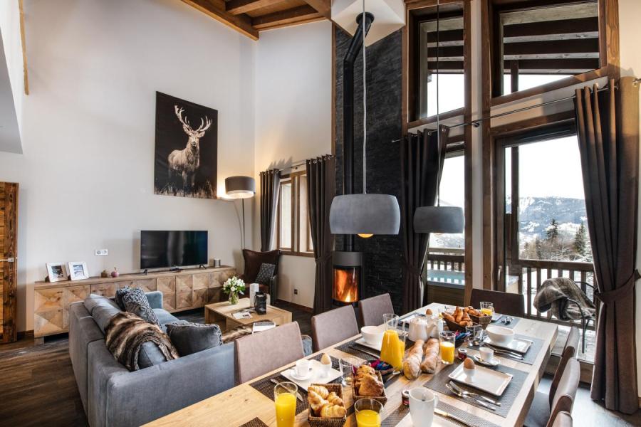 Location au ski Chalet 5 pièces 10 personnes (YL1) - Yellowstone Lodge - La Tania - Séjour