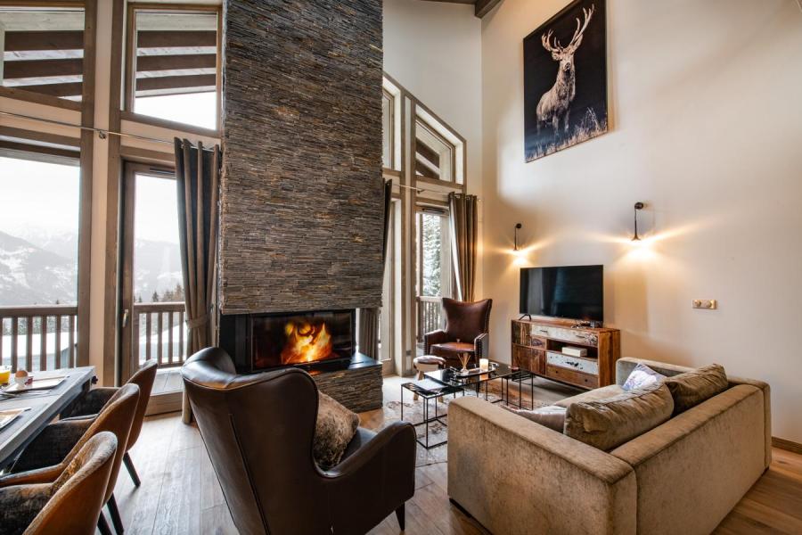 Location au ski Chalet 5 pièces 10 personnes (YL2) - Yellowstone Lodge - La Tania - Séjour