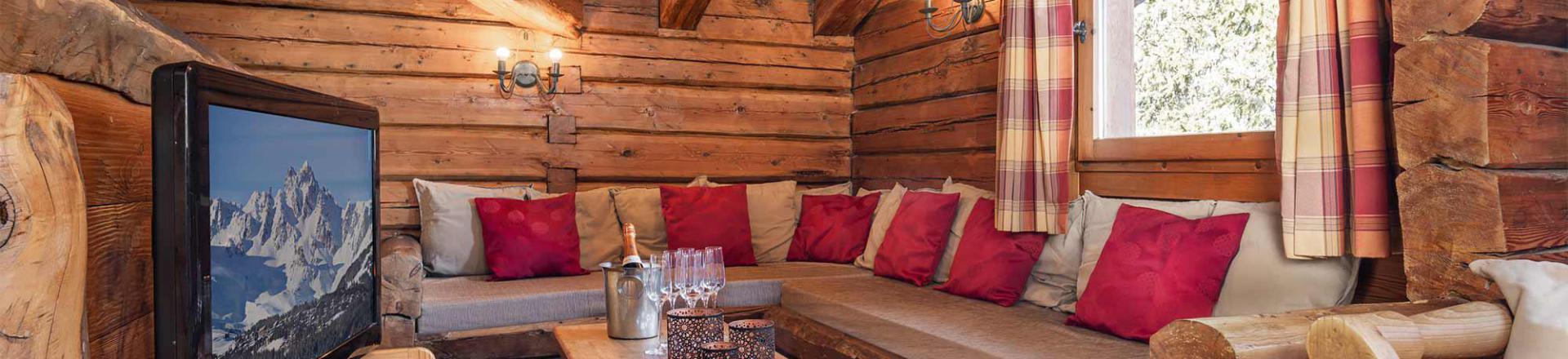 Rent in ski resort Chalet Elliot Ouest - La Tania - Living room