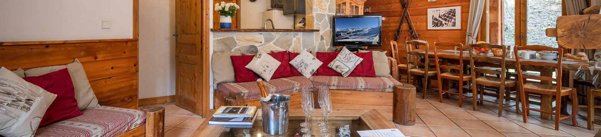 Rent in ski resort Chalet Léa - La Tania - Living room