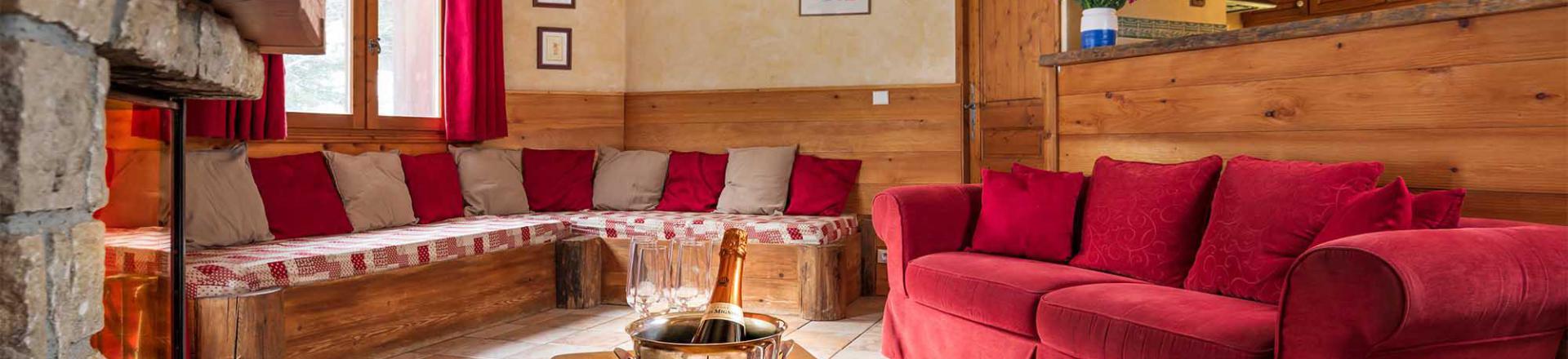 Rent in ski resort Chalet Morgane - La Tania - Living room