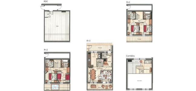 Аренда на лыжном курорте Шале 5 комнат 8-10 чел. (YL3) - Yellowstone Lodge - La Tania - план