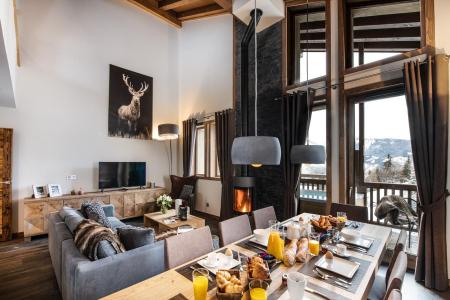 Ski verhuur Chalet 5 kamers 10 personen (YL1) - Yellowstone Lodge - La Tania - Woonkamer