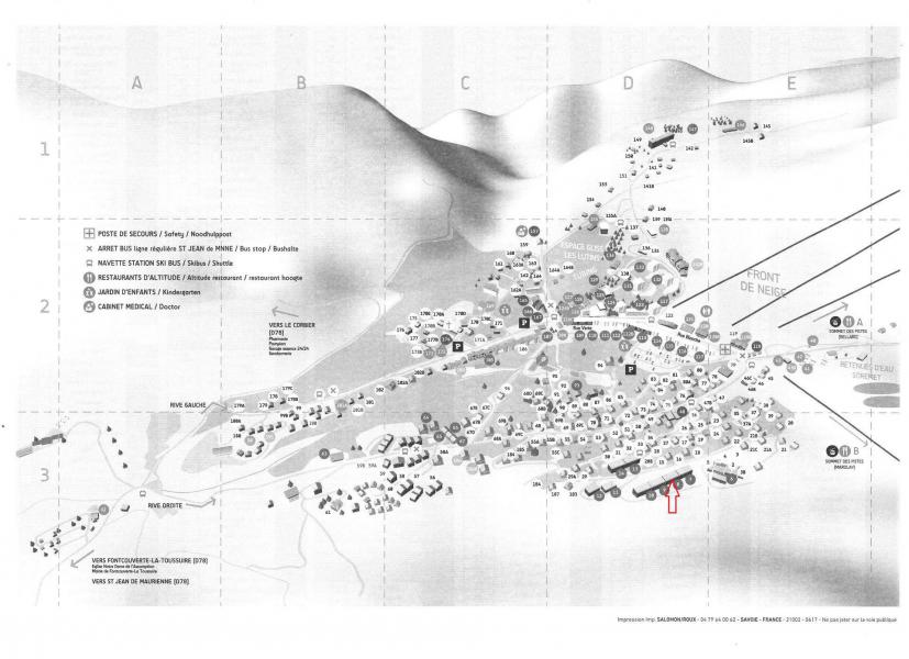 Soggiorno sugli sci La Résidence Simiane - La Toussuire - Mappa