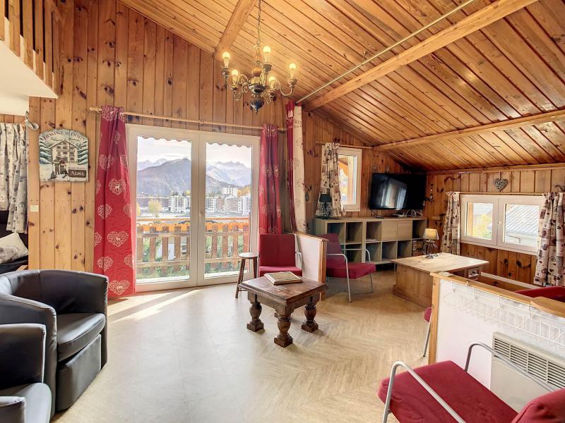 Ski verhuur Appartement 5 kamers 10 personen (EDELWEISS) - Résidence Choucas - La Toussuire - Woonkamer