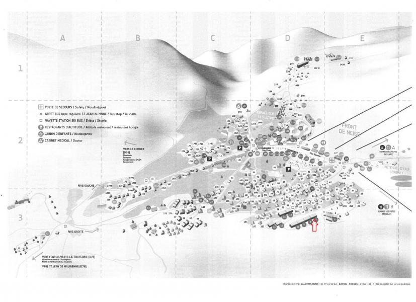 Soggiorno sugli sci Résidence l'Eriscal - La Toussuire - Mappa