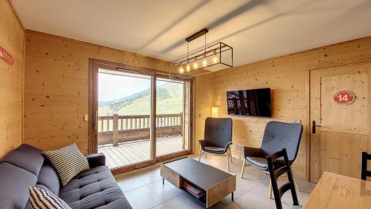 Ski verhuur Appartement 4 kamers bergnis 6 personen (102C) - Résidence l'Odyssée - La Toussuire - Woonkamer