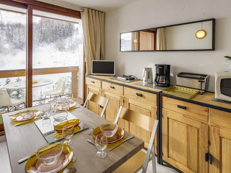 Ski verhuur Appartement 1 kamers 4 personen (47) - Soyouz Vanguard - Le Corbier - Woonkamer