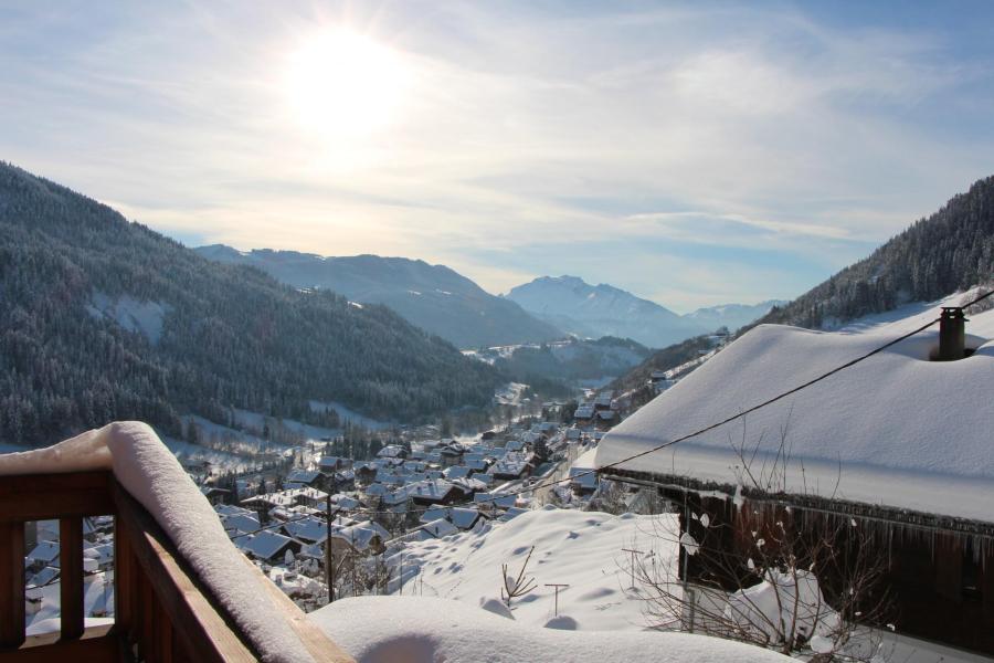 Skiverleih 2-Zimmer-Holzhütte für 4 Personen - Chalet Etche Ona - Le Grand Bornand - Balkon