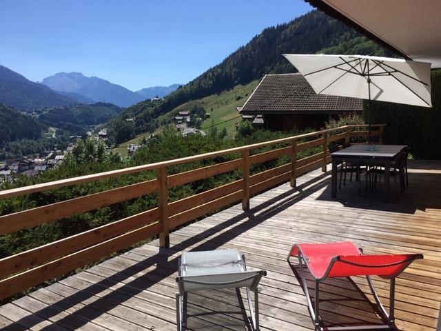 Skiverleih 2-Zimmer-Holzhütte für 4 Personen - Chalet Etche Ona - Le Grand Bornand - Terrasse