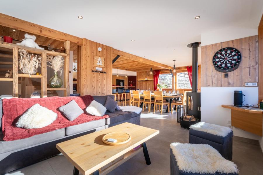 Rent in ski resort 6 room triplex chalet 12 people - Chalet Hartza - Le Grand Bornand - Living room