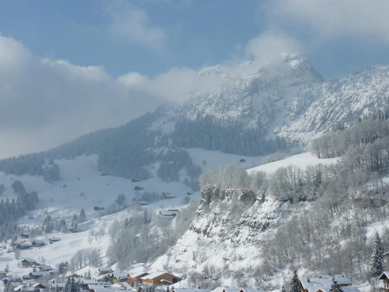 Rent in ski resort 7 room duplex chalet 14 people - Chalet le Marjency - Le Grand Bornand - Winter outside