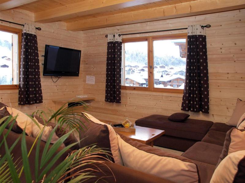 Ski verhuur Chalet 6 kamers 12 personen - Chalet Perle des Neiges - Le Grand Bornand - Woonkamer