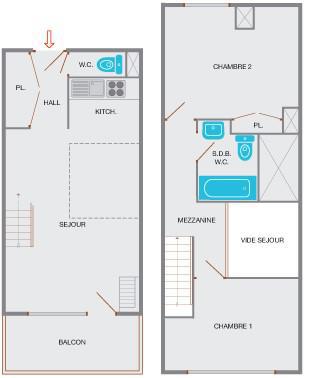 Аренда на лыжном курорте Апартаменты 3 комнат с мезонином 6 чел. (2C) - Résidence Chanteneige - Le Grand Bornand