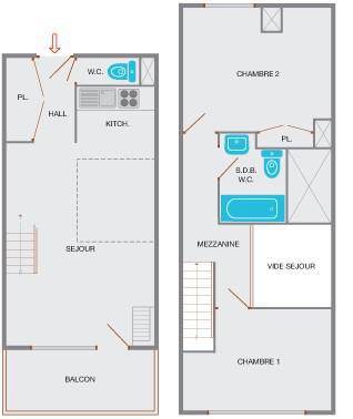Location au ski Appartement 3 pièces mezzanine 6 personnes (2C) - Résidence Chanteneige - Le Grand Bornand