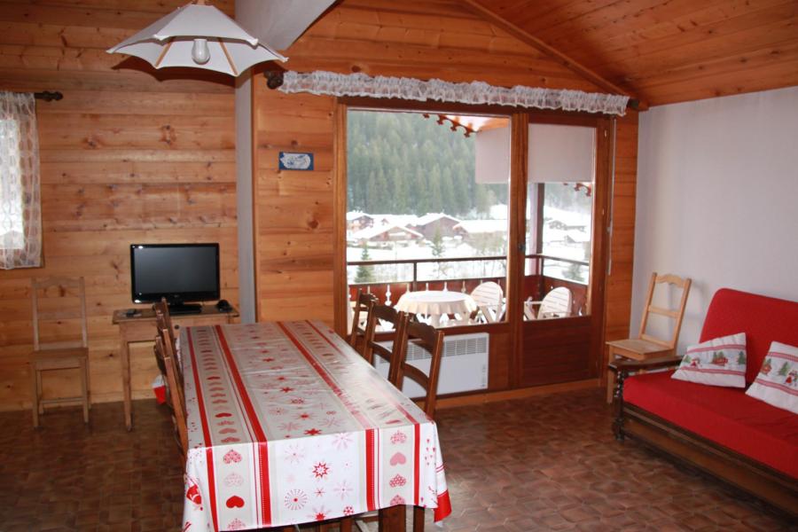 Skiverleih 4-Zimmer-Holzhütte für 7 Personen (A24) - Résidence le Cornillon - Le Grand Bornand - Wohnzimmer