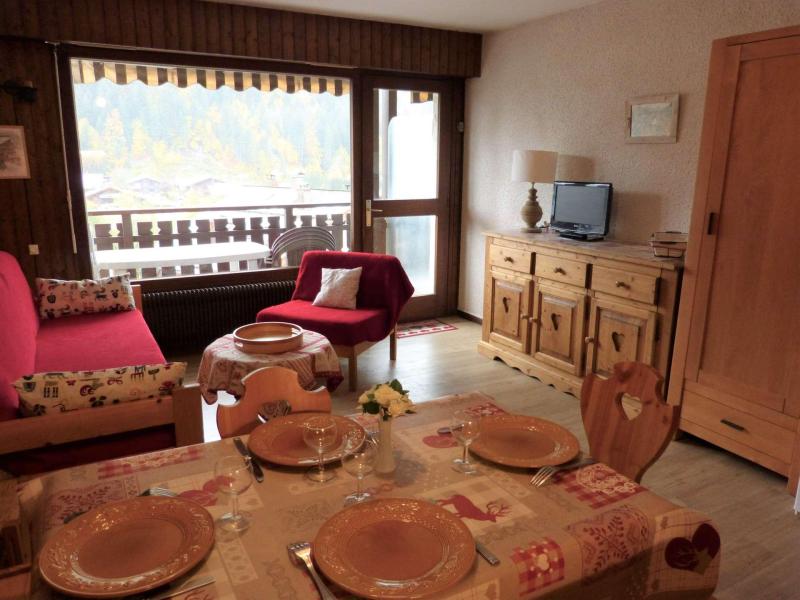 Ski verhuur Studio bergnis 4 personen (0S) - Résidence les Arces - Le Grand Bornand - Woonkamer