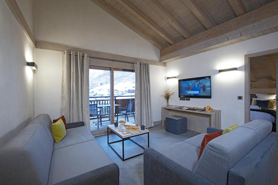 Rent in ski resort 4 room apartment 8 people - Résidence les Chalets de Joy - Le Grand Bornand - Living room