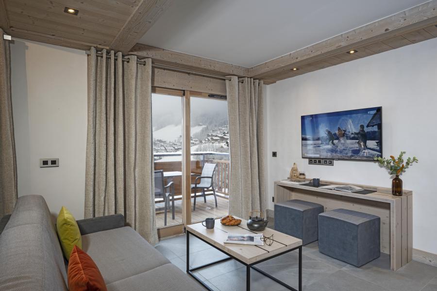 Alquiler al esquí Apartamento dúplex 3 piezas 6 personas - Résidence les Chalets de Joy - Le Grand Bornand - Sofá