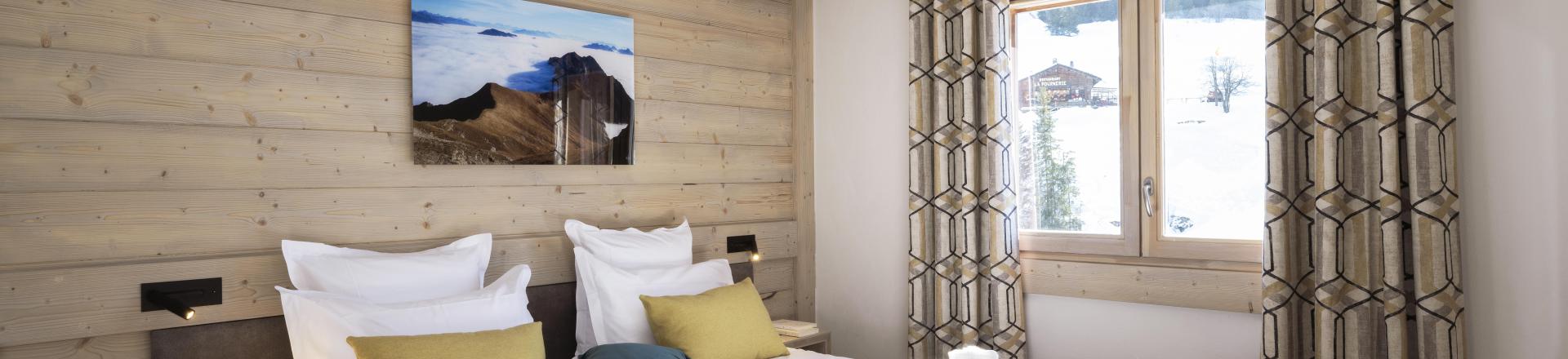Rent in ski resort 2 room apartment 4 people (confort) - Résidence le Roc des Tours - Le Grand Bornand - Bedroom