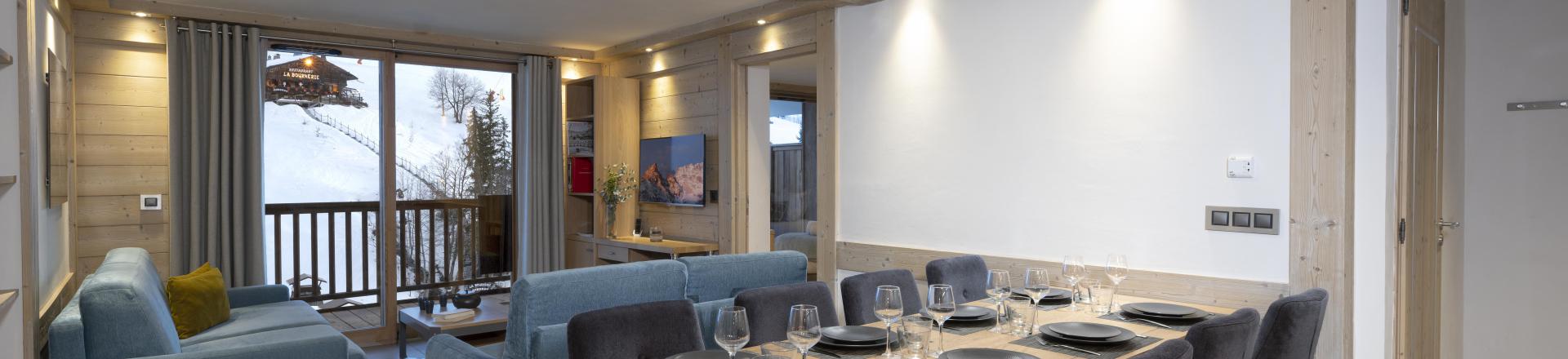Rent in ski resort 4 room apartment 8 people - Résidence le Roc des Tours - Le Grand Bornand - Dining area