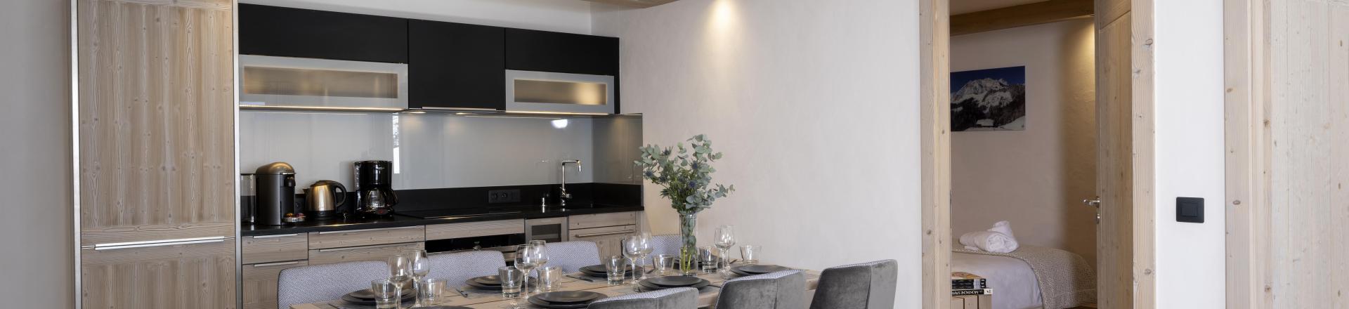 Rent in ski resort 4 room apartment 8 people (Prestige) - Résidence le Roc des Tours - Le Grand Bornand - Dining area