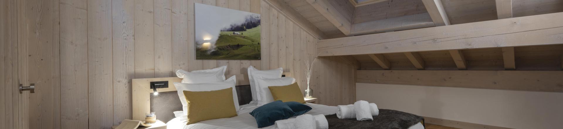 Rent in ski resort 5 room duplex apartment 10 people - Résidence le Roc des Tours - Le Grand Bornand - Bedroom