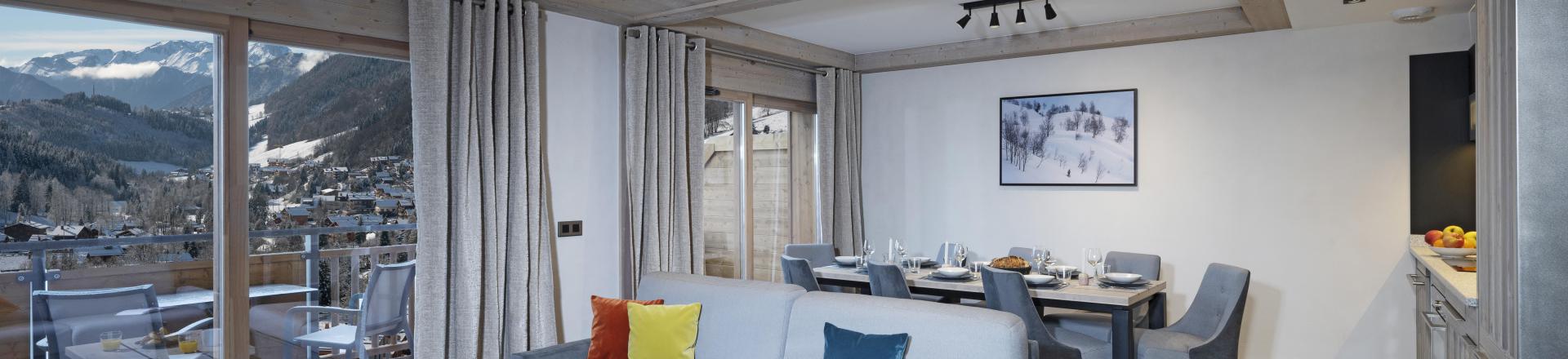 Аренда на лыжном курорте Апартаменты дуплекс 4 комнат 8 чел. - Résidence les Chalets de Joy - Le Grand Bornand - Диван