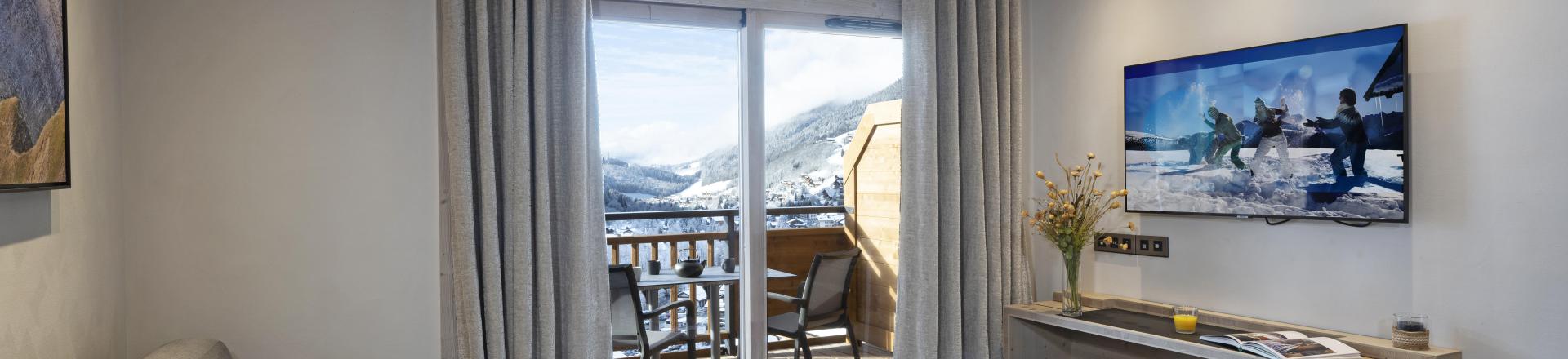 Alquiler al esquí Apartamento 3 piezas para 6 personas (Prestigio) - Résidence les Chalets de Joy - Le Grand Bornand - Estancia