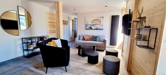 Skiverleih 5-Zimmer-Holzhütte für 9 Personen - Résidence Le Bellevue - Le Grand Bornand - Wohnzimmer