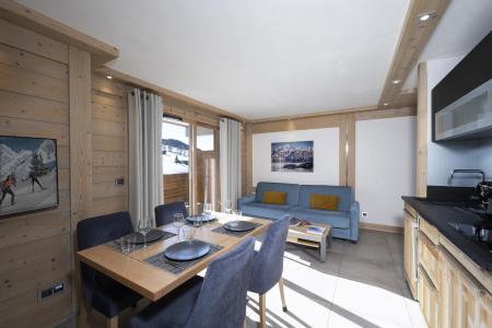 Ski verhuur Appartement 2 kamers bergnis 4 personen - Résidence le Roc des Tours - Le Grand Bornand - Woonkamer