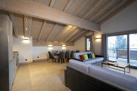 Ski verhuur Appartement duplex 5 kamers 10 personen - Résidence le Roc des Tours - Le Grand Bornand - Woonkamer