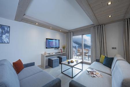 Ski verhuur Appartement duplex 4 kamers 8 personen - Résidence les Chalets de Joy - Le Grand Bornand - Woonkamer