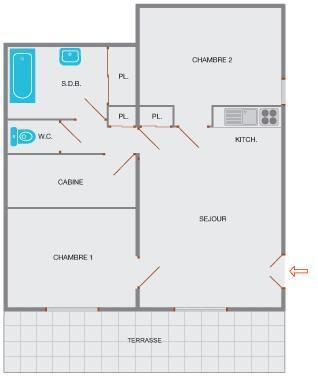 Skiverleih 3-Zimmer-Appartment für 6 Personen (02) - Résidence les Flocons - Le Grand Bornand - Plan